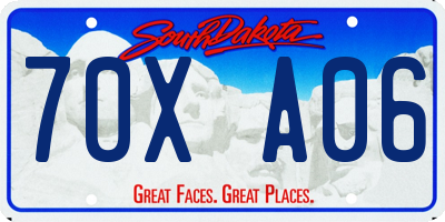 SD license plate 70XA06