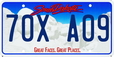 SD license plate 70XA09