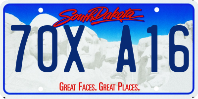 SD license plate 70XA16
