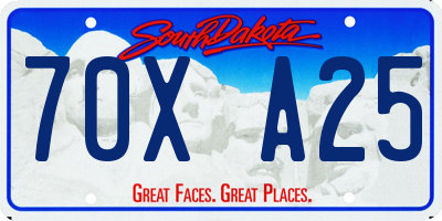 SD license plate 70XA25