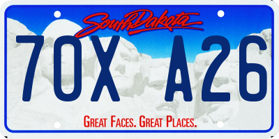 SD license plate 70XA26