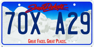 SD license plate 70XA29