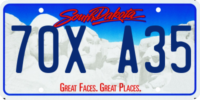 SD license plate 70XA35