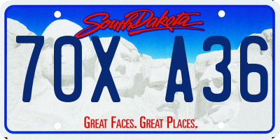 SD license plate 70XA36