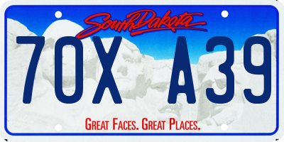 SD license plate 70XA39