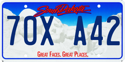 SD license plate 70XA42