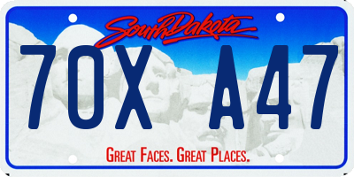 SD license plate 70XA47
