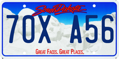 SD license plate 70XA56