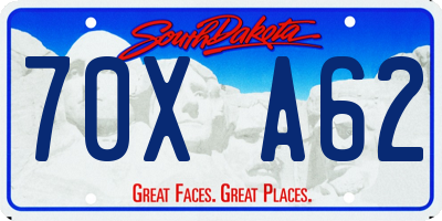 SD license plate 70XA62