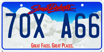 SD license plate 70XA66