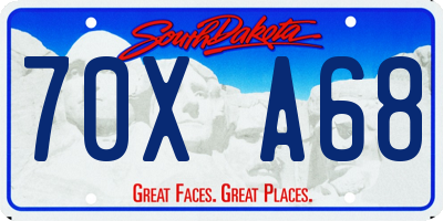 SD license plate 70XA68