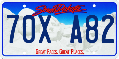 SD license plate 70XA82