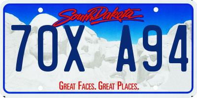 SD license plate 70XA94
