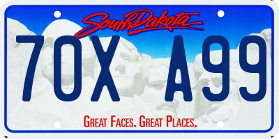 SD license plate 70XA99