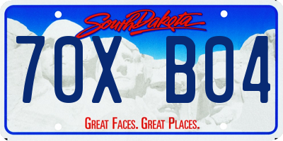 SD license plate 70XB04