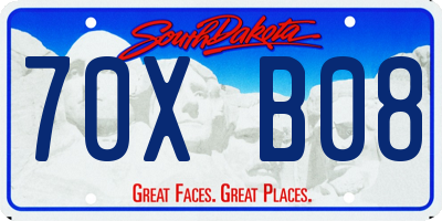 SD license plate 70XB08
