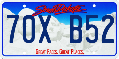 SD license plate 70XB52