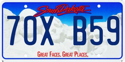 SD license plate 70XB59