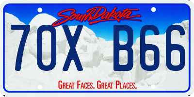 SD license plate 70XB66