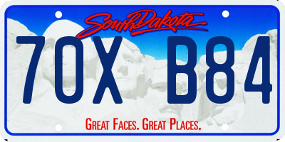 SD license plate 70XB84