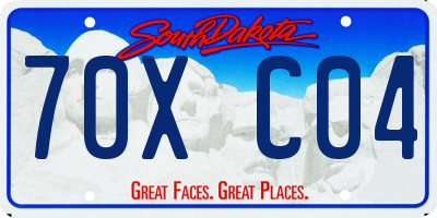 SD license plate 70XC04