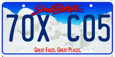 SD license plate 70XC05