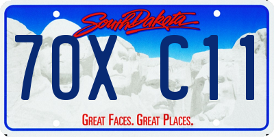 SD license plate 70XC11