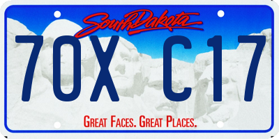 SD license plate 70XC17