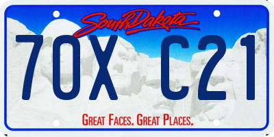 SD license plate 70XC21