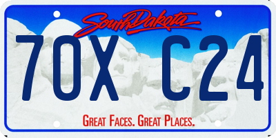 SD license plate 70XC24