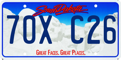 SD license plate 70XC26