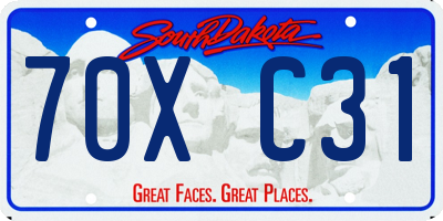 SD license plate 70XC31