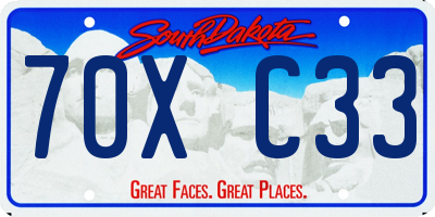 SD license plate 70XC33