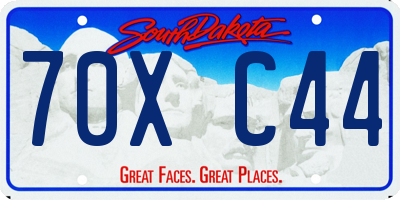 SD license plate 70XC44