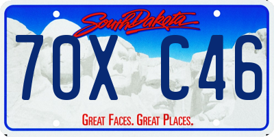 SD license plate 70XC46