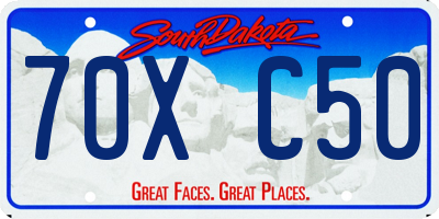 SD license plate 70XC50