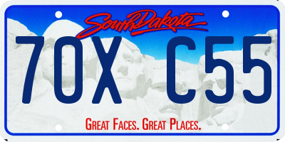 SD license plate 70XC55