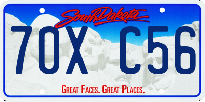 SD license plate 70XC56