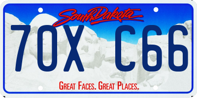 SD license plate 70XC66
