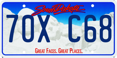 SD license plate 70XC68