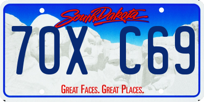 SD license plate 70XC69