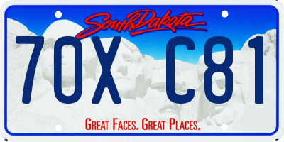SD license plate 70XC81