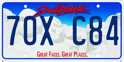 SD license plate 70XC84