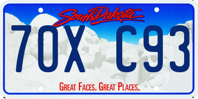 SD license plate 70XC93