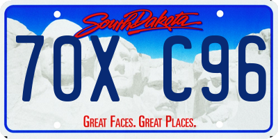 SD license plate 70XC96