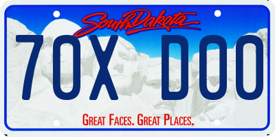 SD license plate 70XD00