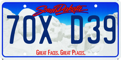 SD license plate 70XD39