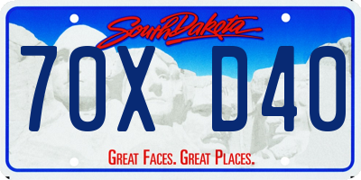 SD license plate 70XD40