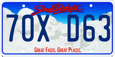 SD license plate 70XD63