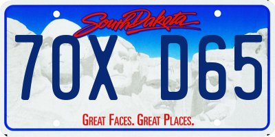 SD license plate 70XD65
